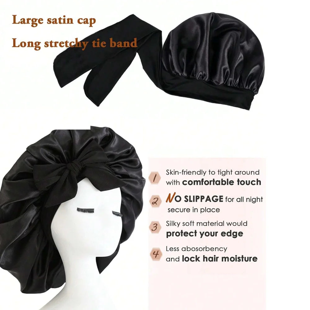 Adjustable Satin Sleep Bonnet
